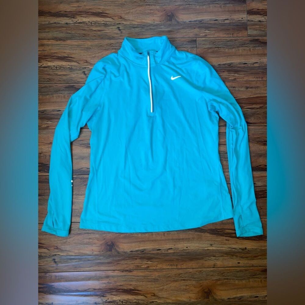 Nike Teal Dri-FIT long sleeved Athletic Top sz Lrg